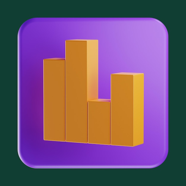 Premium Statistic Icon 3d Render