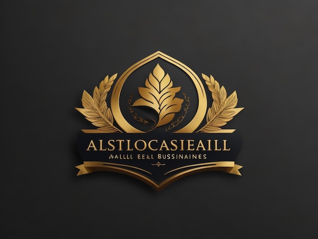 Foto stile premium astratto corona d'oro logo simbolo stile di lusso ai generativo