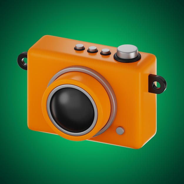 Premium technology camera icon 3d rendering on isolated background