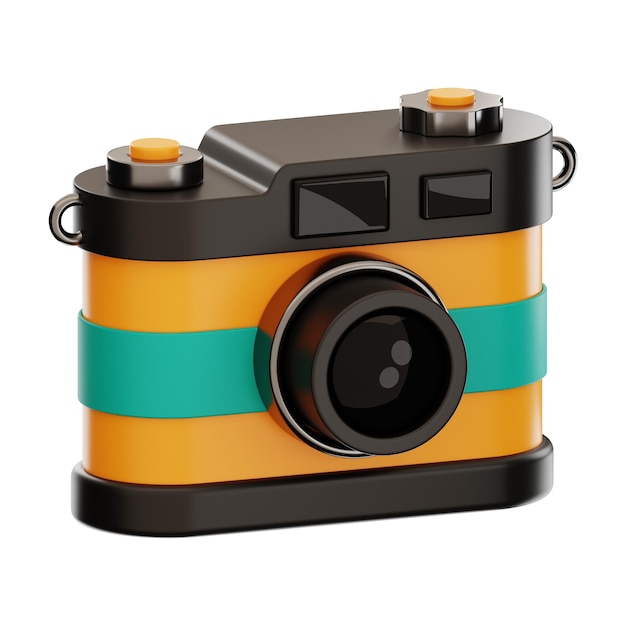Premium Tourism camera icon 3d rendering on isolated background
