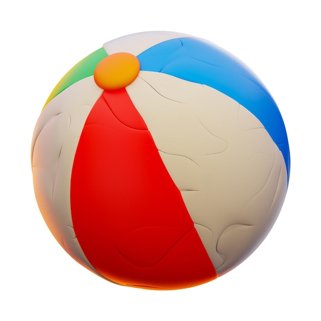 Premium Vacation beach ball icon 3d rendering on isolated background