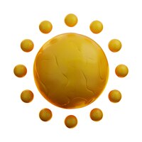 Premium vakantie zon pictogram 3d-rendering op geïsoleerde achtergrond