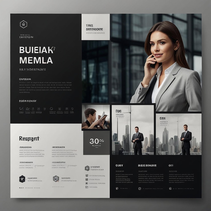 Photo premium vector modern business social media post design template