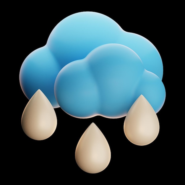 Premium Weather rainy icon 3d rendering on isolated background