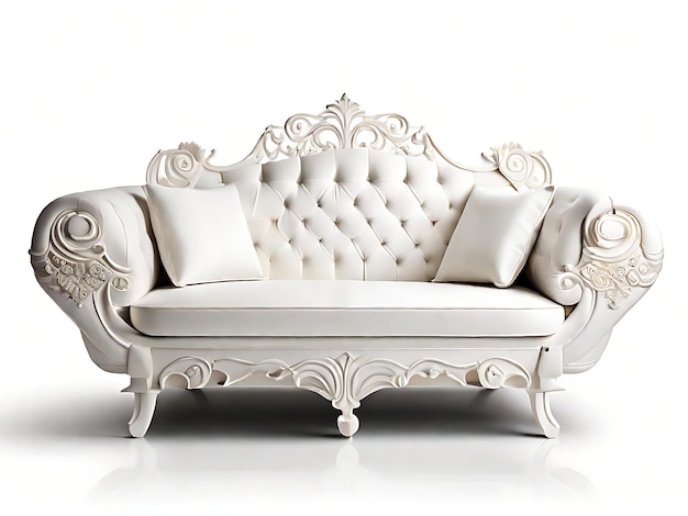 Premium White Sofa Design on White Background