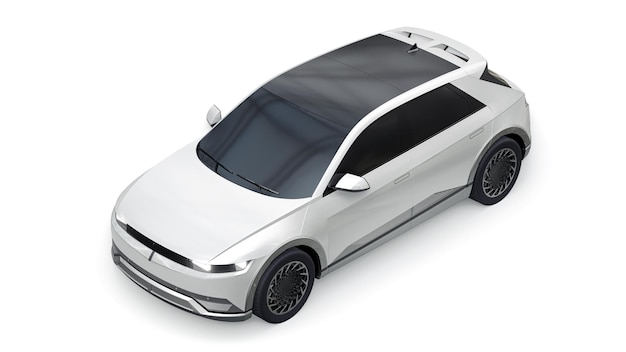 Premium zakelijke sedan auto in een sportconfiguratie op een witte achtergrond 3D-rendering