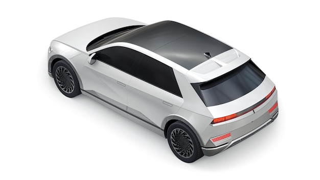 Premium zakelijke sedan auto in een sportconfiguratie op een witte achtergrond 3D-rendering