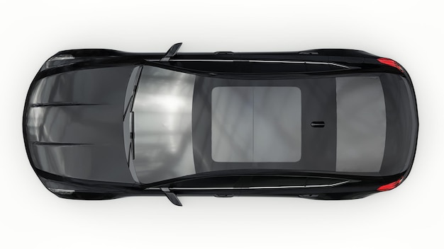 Premium zakelijke sedan auto in een sportconfiguratie op een witte achtergrond 3D-rendering