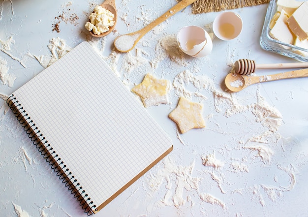 Preparation for baking. Culinary concept. top view. selective focus food