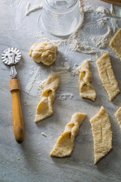 Preparation for baking sweet and tasty donuts