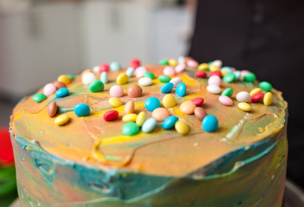 Preparation of cake and carnival pastries.