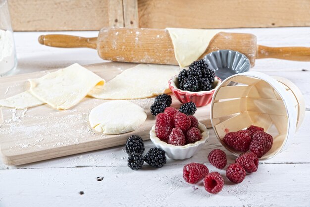 Preparation for cake with berries