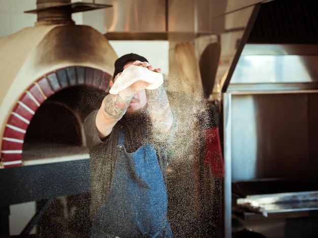 Preparation of the dough for a great Italian pizza