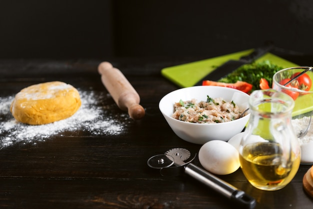 Preparation of dough for traditional ravioli