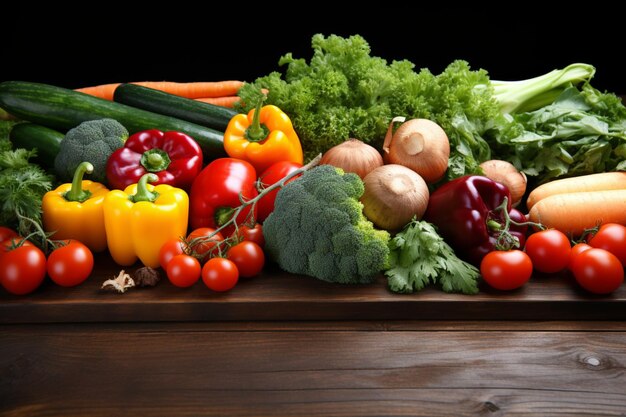 Preparation fresh organic vegetables on a rustic wooden table healthy food concept copy space