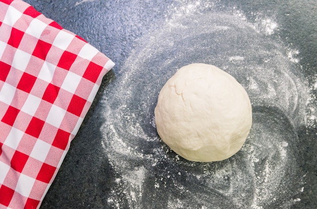 Preparation of pizza dough, dough resting.