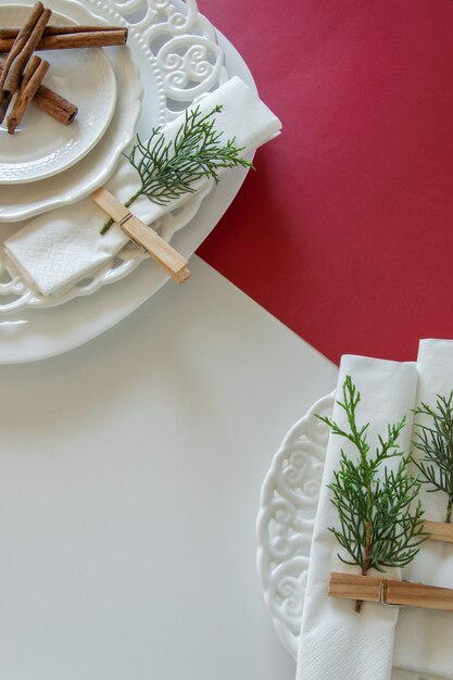 Preparations about arranging the table for winter holidays Winter decoration DIY
