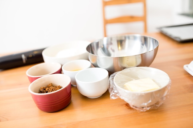 Prepare the ingredient for cooking cookies