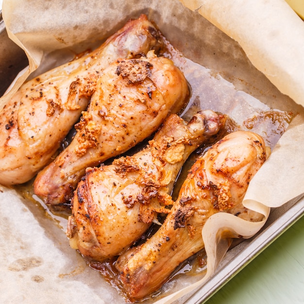 Prepared bird on cooking paper