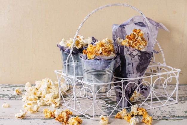 Foto popcorn salato preparato