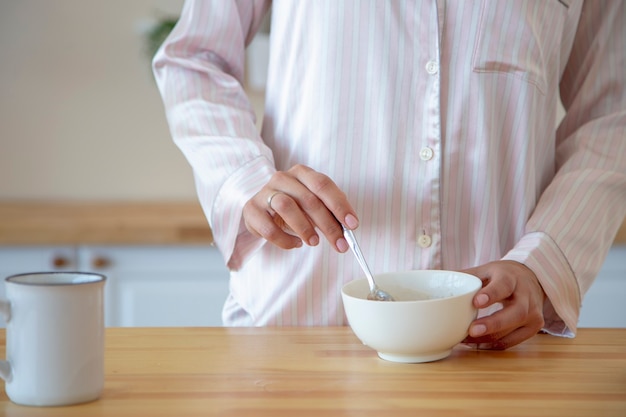 Preparing breakfast