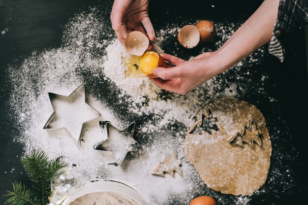 Preparing Christmas cookies