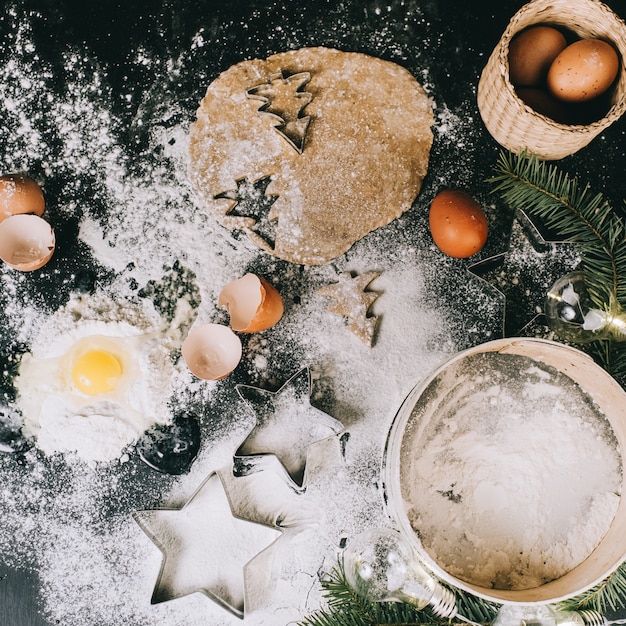 Preparing Christmas cookies