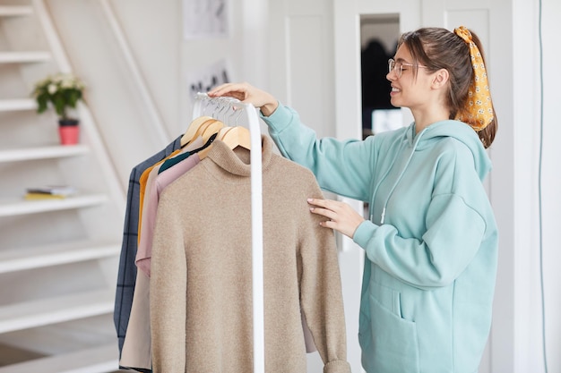 Preparing clothes for fashion show