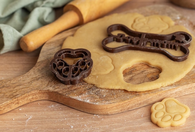 Preparing homemade healthy dog treats