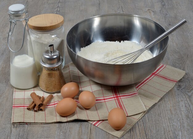 Preparing pancakes