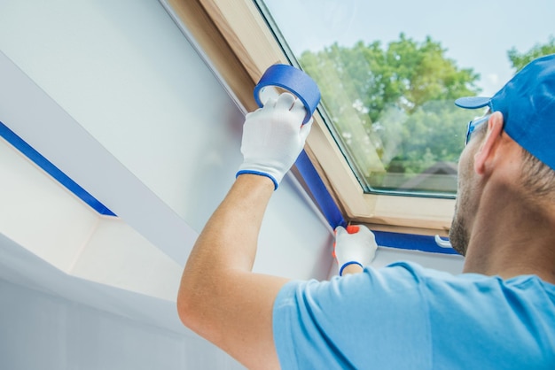 Preparing Room Window Edges For Painting Job