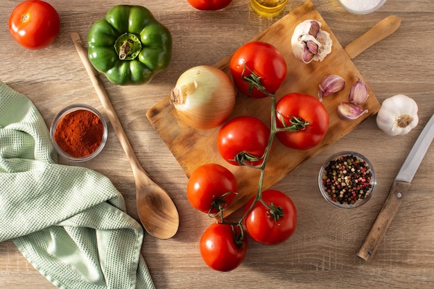 Preparing tomato sauce in the kitchen