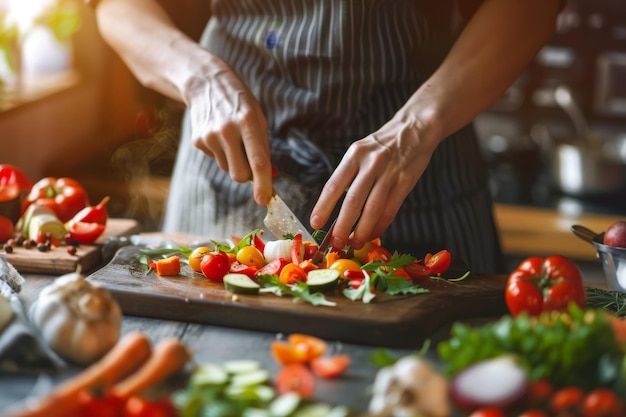 Foto preparare un banchetto vegetariano