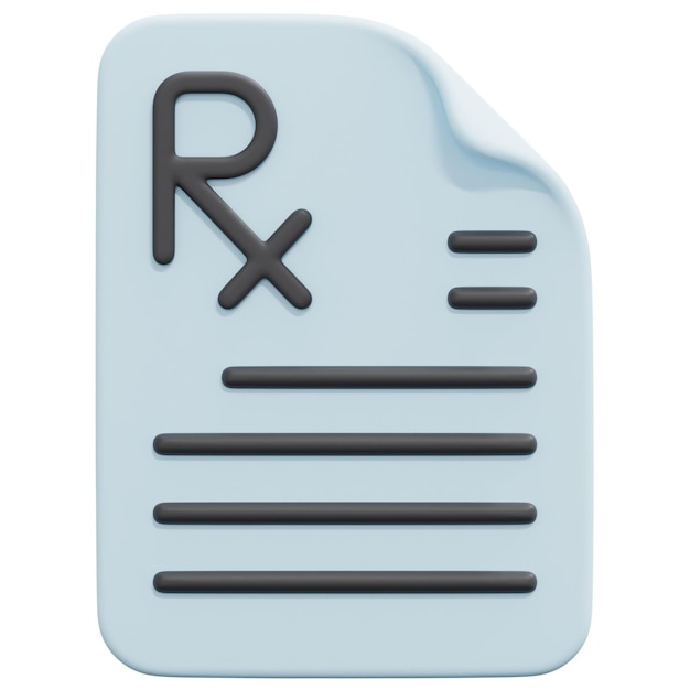 prescription 3d render icon illustration