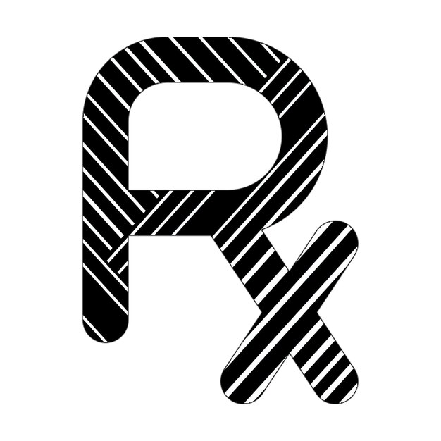 prescription icon black white diagonal lines