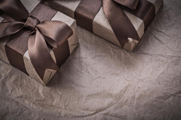 Photo present boxes on wrapping paper celebrations concept