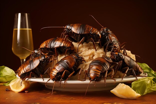 Представьте тараканов в художественной и вкусовой манере причудливой и нетрадиционной