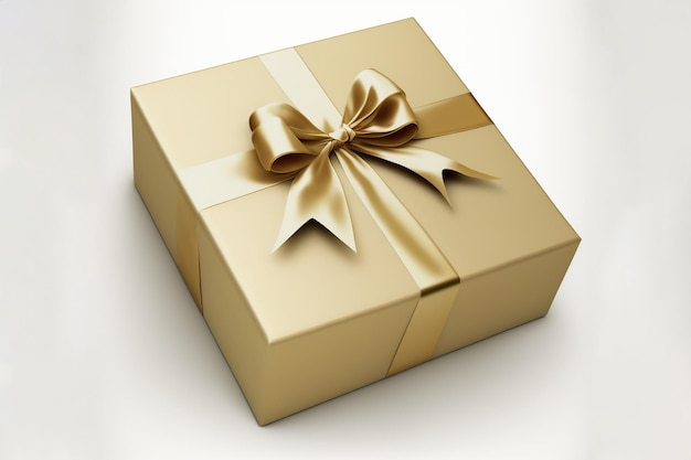 Present gift box with ribbon and bow illustration