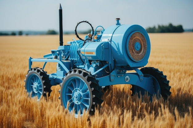 present strategy for agricultural mechanization Huge irrigation sprinklers soaking luscious fields