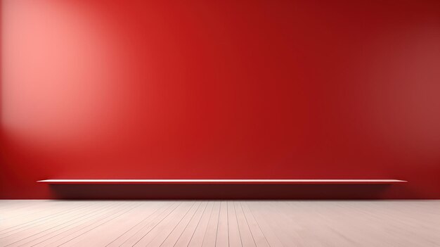 Present your text or product with this mockup on a vibrant red wall backdrop