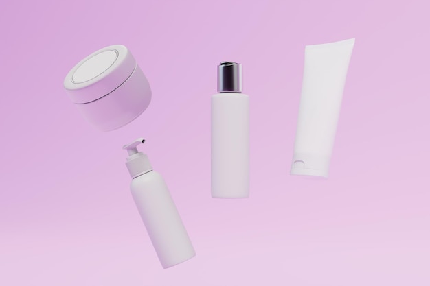 presentation of cosmetic products. tubes with creams and other face and body care products