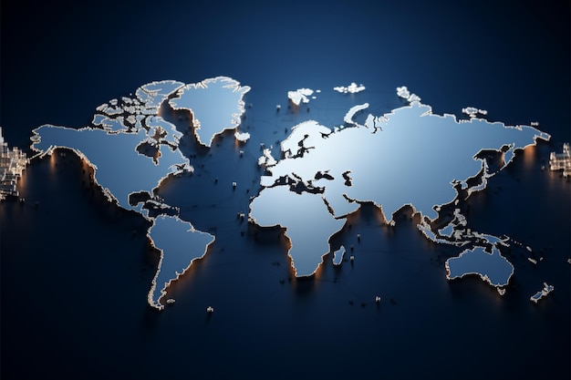 프레젠테이션 허브 파란색 세계 지도 배경은 배너와 프레젠테이션을 향상시킵니다.