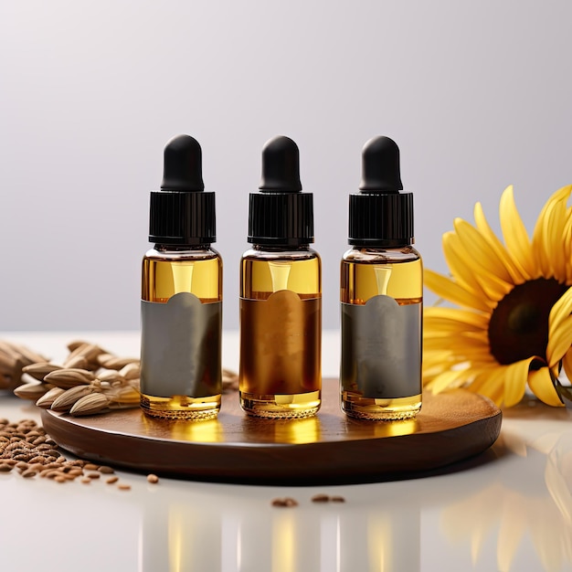 Photo presentation of natural essential oils