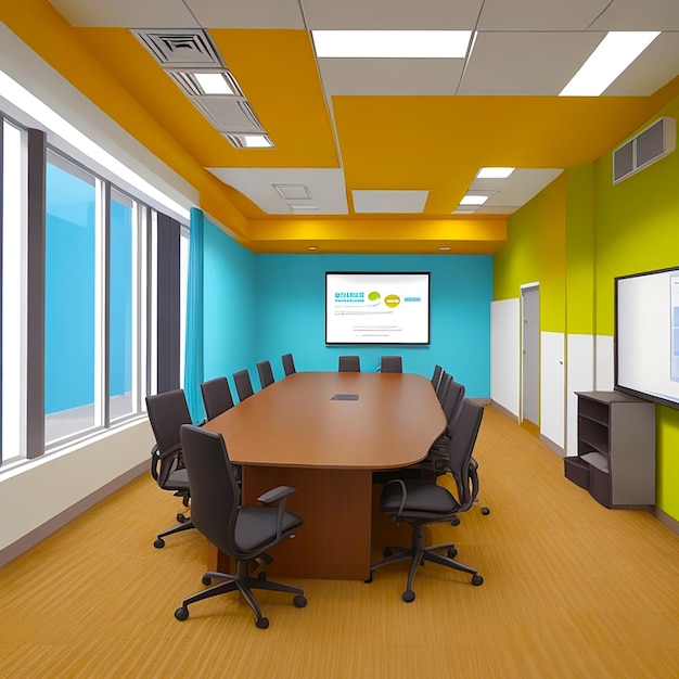 Presentation Ready Conference Room and no text Screen Included generated by AI