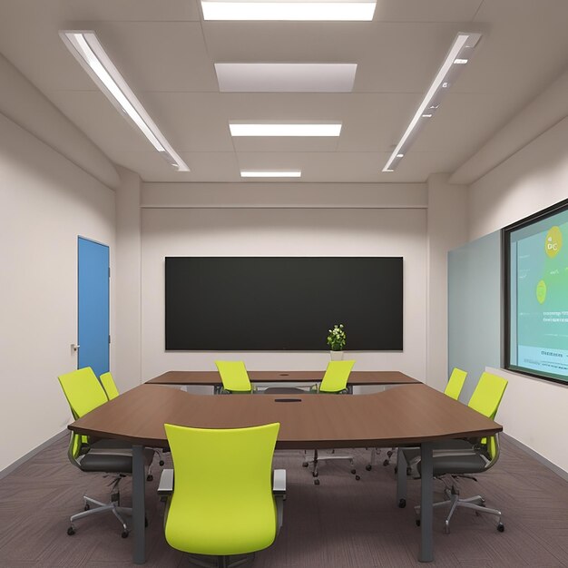 Presentation Ready Conference Room and no text Screen Included generated by AI