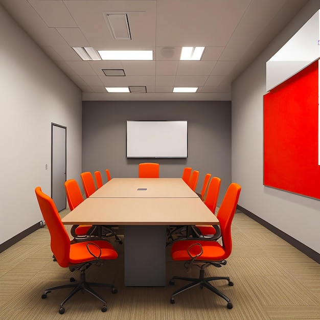 Presentation Ready Conference Room and no text Screen Included generated by AI