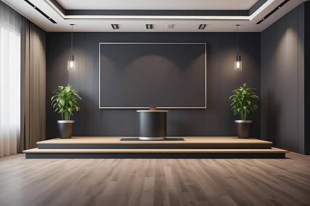 presentation room interior with podium