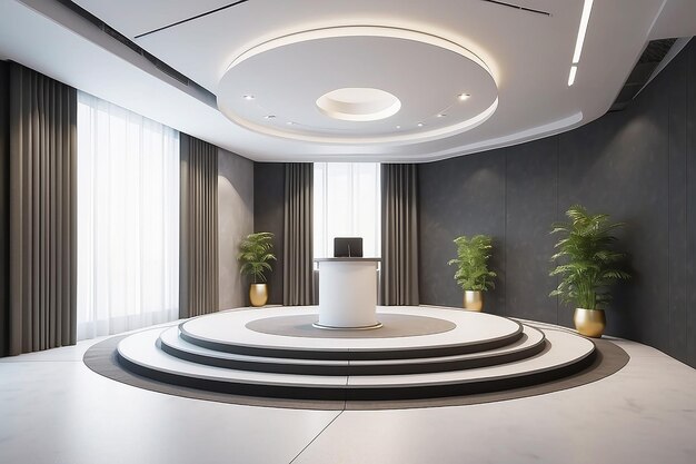 presentation room interior with podium