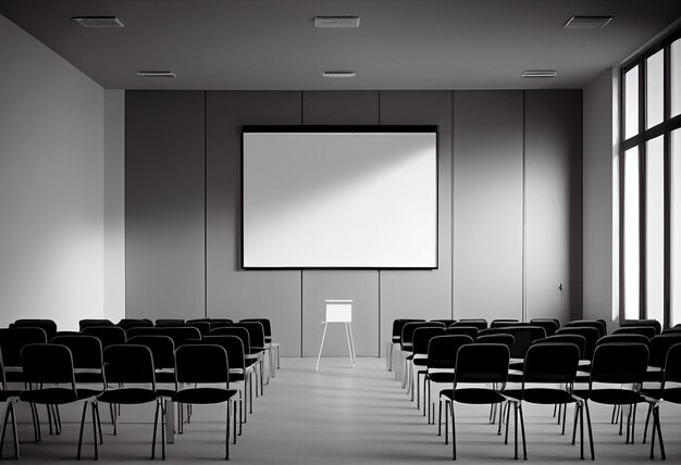 Photo presentation screen seminar room interior