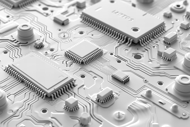 Presenting White circuit board background with grey details